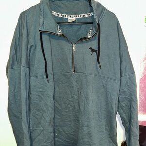 Victoria's Secret PINK Blue Quarter-Zip Pullover